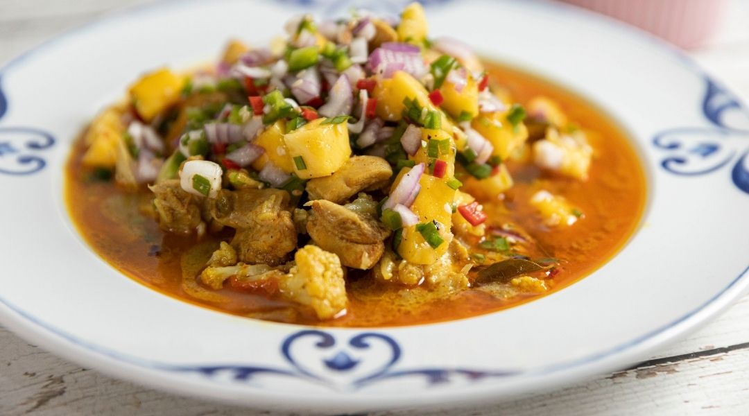 Chicken Curry with Mango Salsa